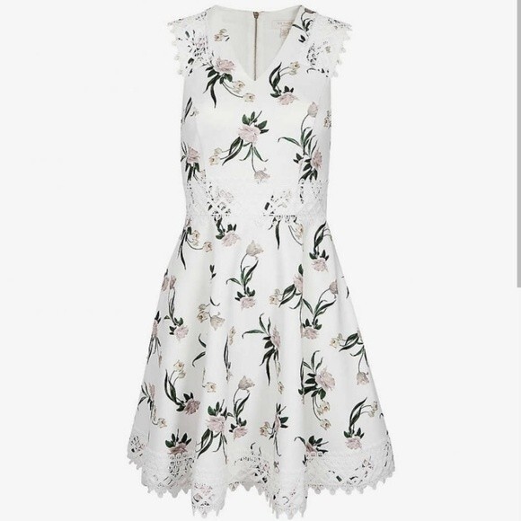 🍒NWT🍒 TED BAKER ELDERFLOWER DRESS - Picture 4 of 12